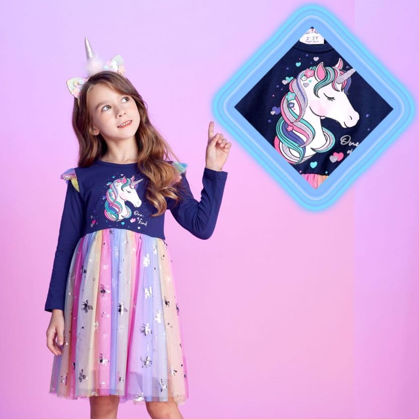 VIKITA Girls Dresses Winter Long Sleeve Party Gifts for Girls 3-7 Years3