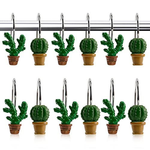 AOLDHYY hower Curtain Hooks Cactus Bathroom Decor...