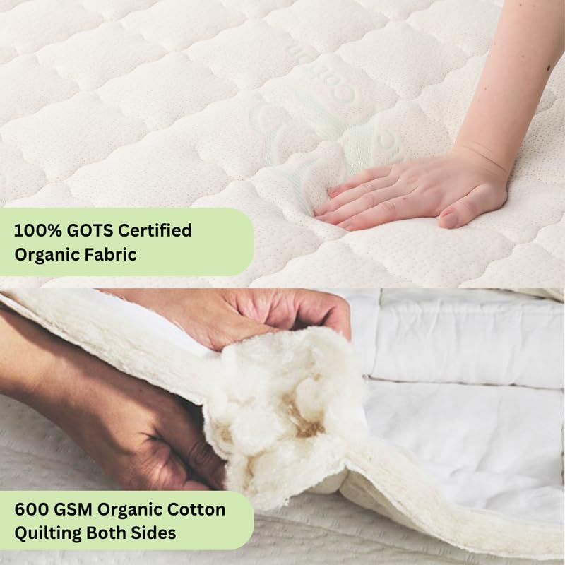 Image of DREAMZEE Rasa 100% Full Natural Latex Mattress | Medium Soft Comfort | GOTS Certified | Dual-Zone Latex | Natural Series - King Size (84x72x6 Inches) | 12 Years Warranty