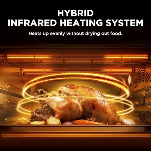 Image of Midea Flexify Slim 8-in-1 French Door Toaster Oven Air Fryer Combo, Compact Countertop Oven with Infrared SpeedHeat, 25 Quart Capacity, Stainless Steel