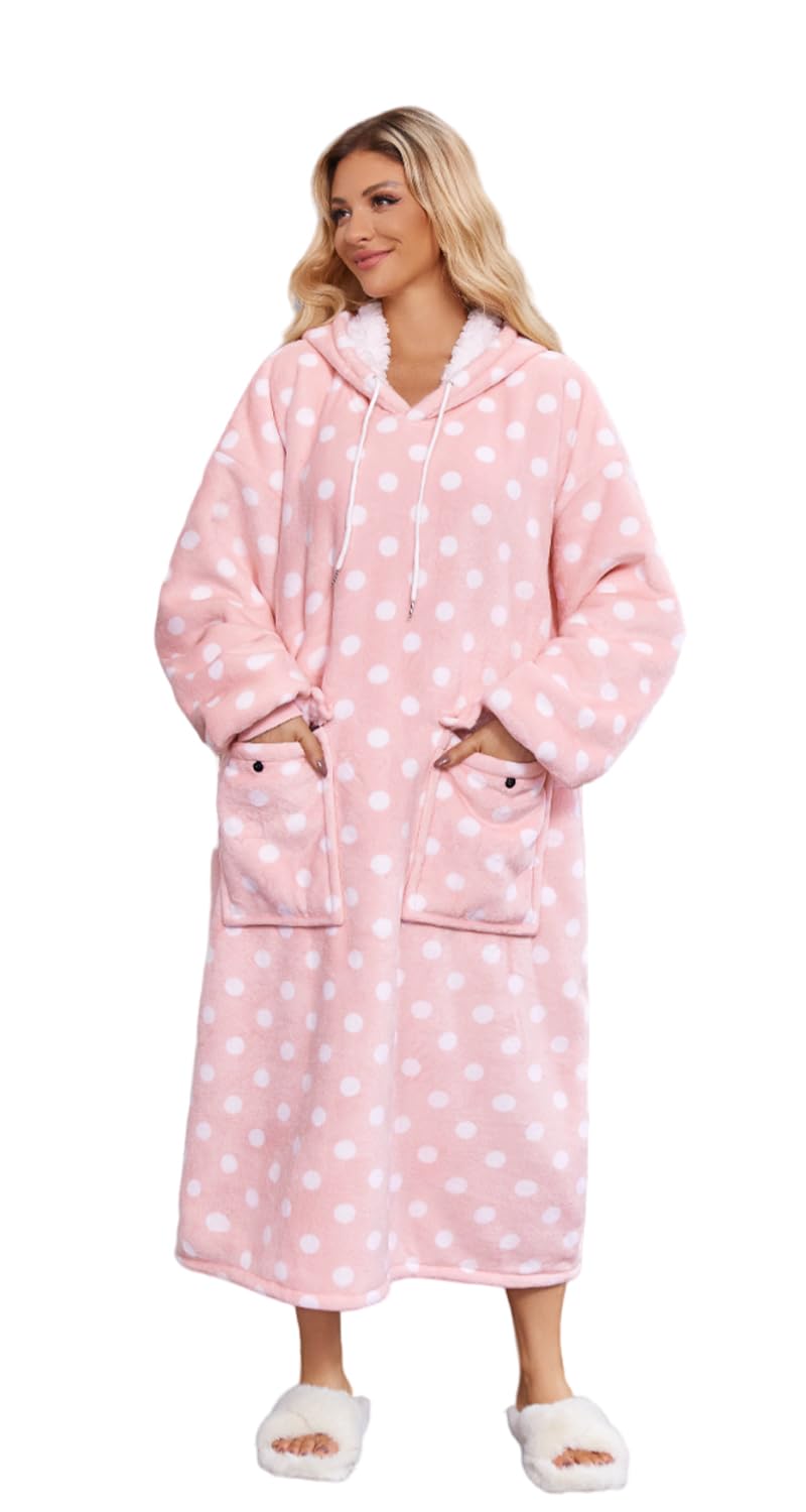 MiniInTheBox Wearable Blanket Hoodie Adult Flannel Sherpa Fleece Warm Cozy Blanket Sweatshirt
