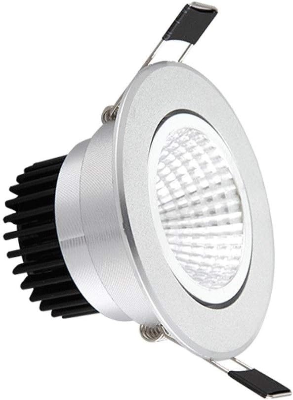 Recessed Round Ceiling Spotlights Anti-glare Modern Silver Recessed Panel Downlight Energy Saving LED Adjustable Commercial Lighting Fixture for Clothing Store Exhibition Office Corridor Aisle I