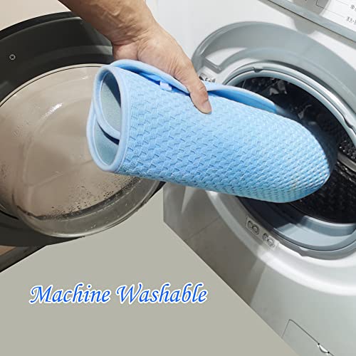 Dish Drying Mats For Kitchen Counter, 2 Pack Dish Drying Pad Dish Rack Mats Drying Blue Kitchen Mat (Blue) #TOP4