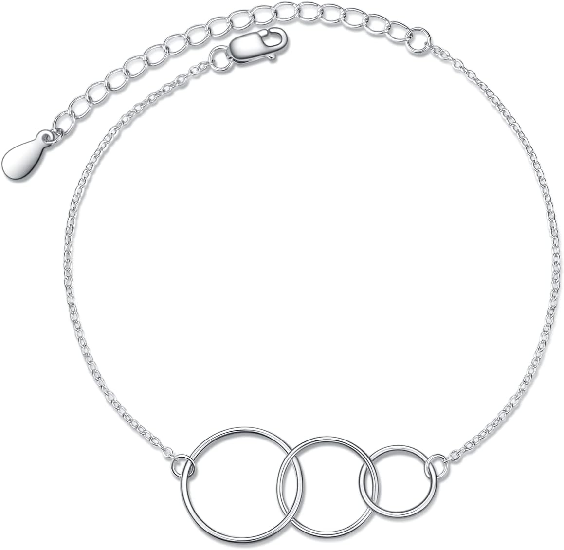 60th 50th 40th 30th Birthday Bracelet Gifts for Women, Each Sterling Silver Circle for A Fabulous Decades