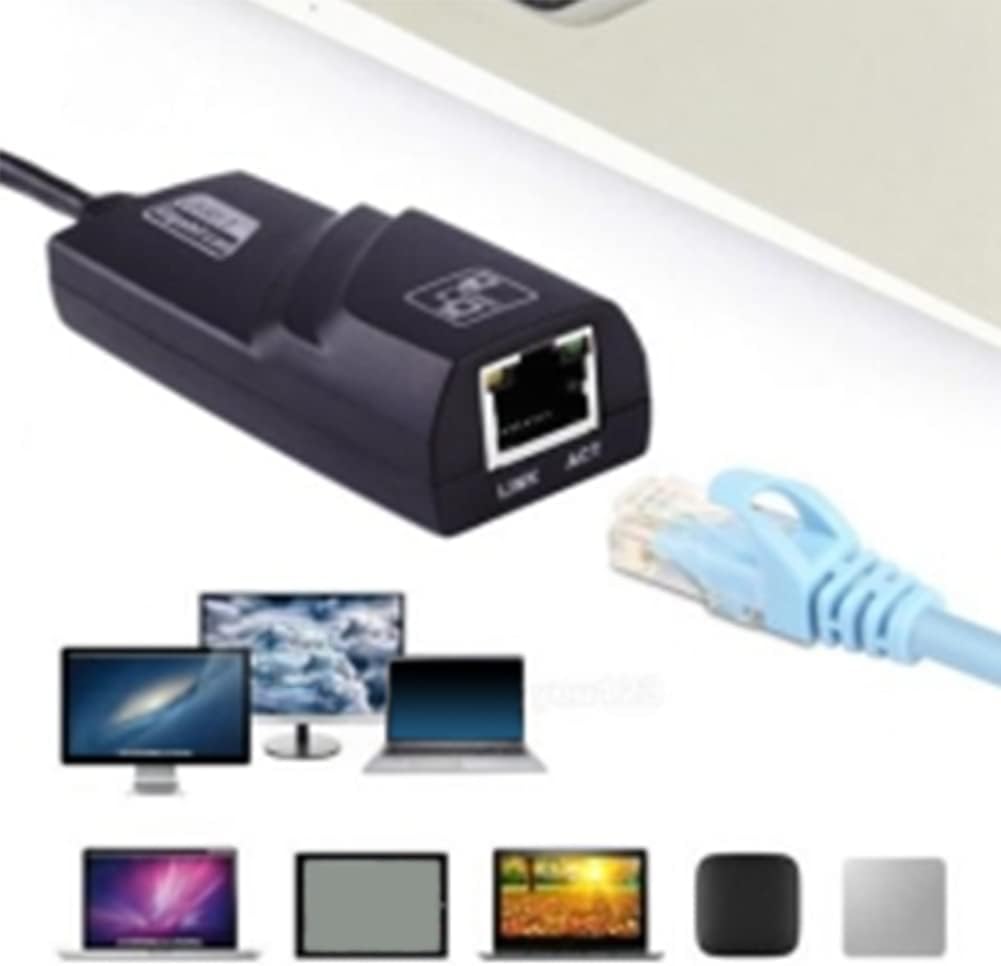 USB 3.0 to Gigabit LAN Card Ethernet Adapter 1000 Mbps Network Compatibility with Android Tv Laptop Desktop, Black, 500370744