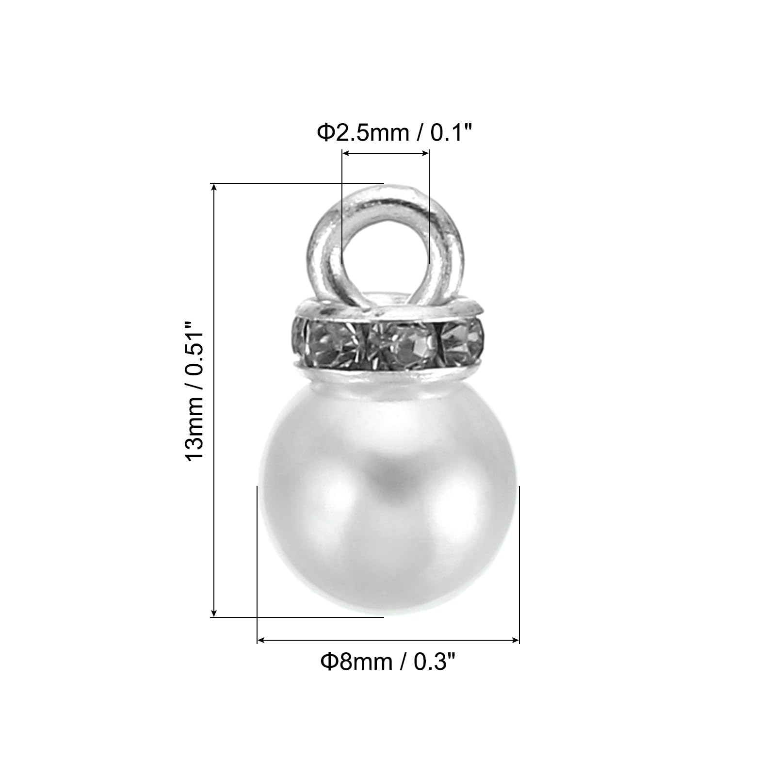 PATIKIL (8mm Pearl Charm - Image 2