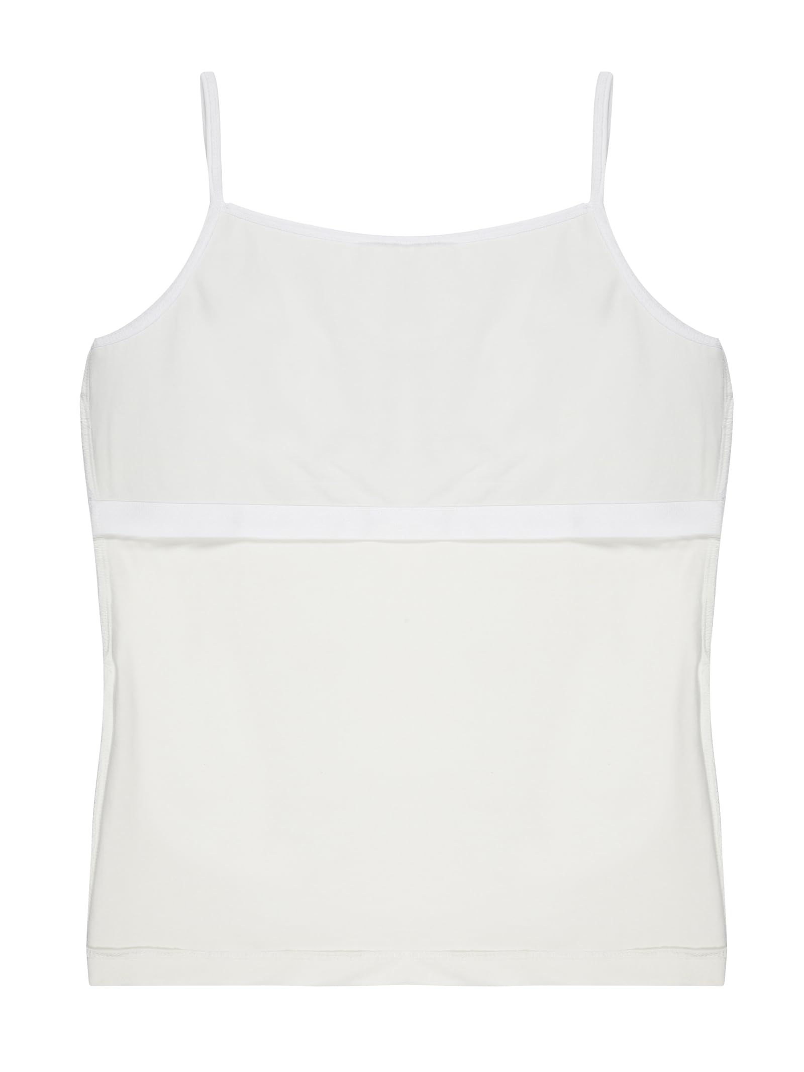 KIKWIT Padded Camisole for Girls | Flat Padding | Beginners/Teenager Inner for Puberty Cami | Slip with Adjustable Straps (15-16 Years, Off White) - Image 2 thumbnail