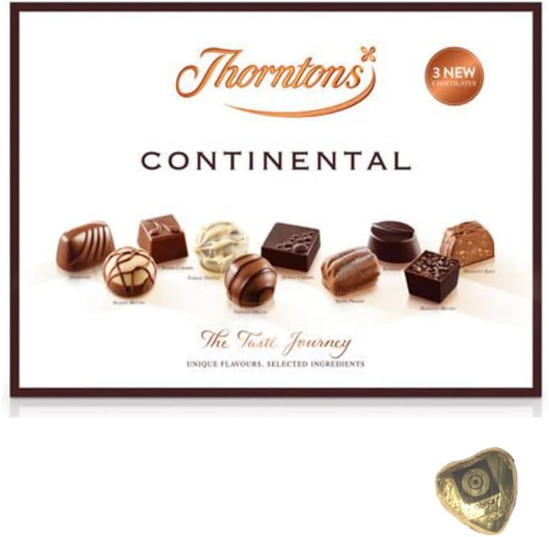 Thorntons Continental Assorted Collection Includes an Obika milk chocolate - great gift for Father’s Day, Birthdays or Celebrations (131g)