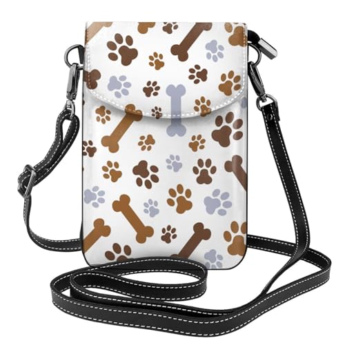 Portefeuille cuir PU empreintes de pattes de chien : fini les téléphones perdus en sortie