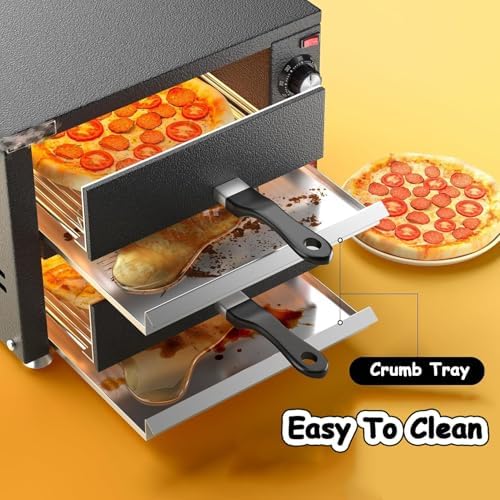Electric Pizza Oven - Commercial Indoor Cooker with 2 Shelves, Stainless Steel, Ideal for Baking