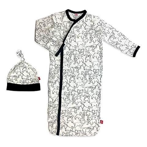Magnificent Baby Magnetic Modal Sack Gown and Hat Set Line Drawn Puppies Newborn - 3 Months Cover