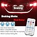 Flexible Led Strip Tailgate Light RGB Remote Control LED Strips Bar Streamer Brake Trunk Cargo Tail Lights Red/Ice Blue Turn Signal, Brake, Parking, Reverse Lights Double Flash Lighting Waterproof