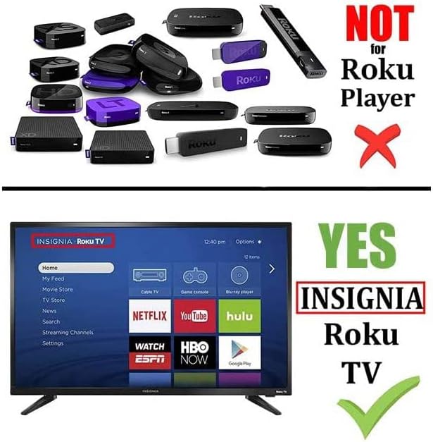 Universal Remote Control Compatible with Insignia ROKU TVs