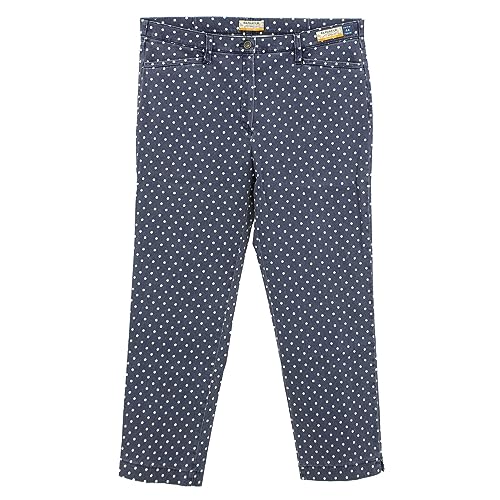 Raphaela by Brax, Style Lorella 7/8, Damen Jeans Hose Gabardine Stretch Blau Gepunktet D 46 W 36