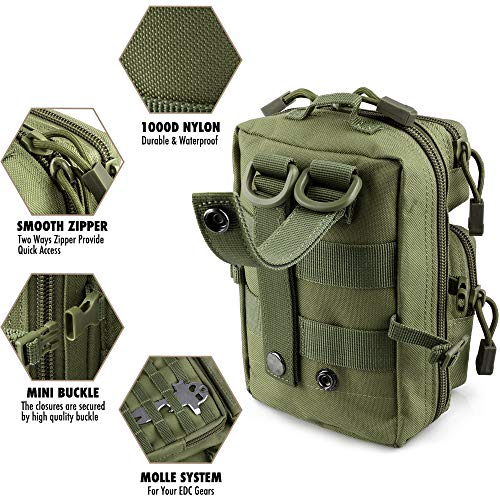 Livans Tactical Molle Utility Pouch, Edc Tool Pouch Tactical Phone Pouches Mini Waist Pouches Medical Edc Ifak Pack Mini Design Of 3-Day Backpack #TOP3