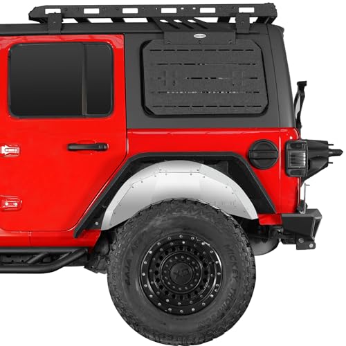 Hooke Road Aluminum Rear Inner Fender Liners for 2018-2025 Jeep Wrangler JL & Unlimited 2/4 Doors, 2PCS Wheel Well Liner Mud Guard Cover - Silver White