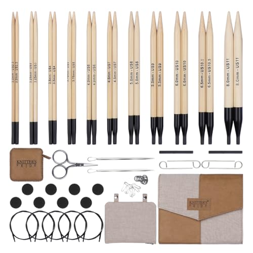Image of Knitter's Pride Bamboo Luxe Regal Interchangeable Needle Set 5 inch inch (13cm) - 11 US Sizes (2.5 to 11)