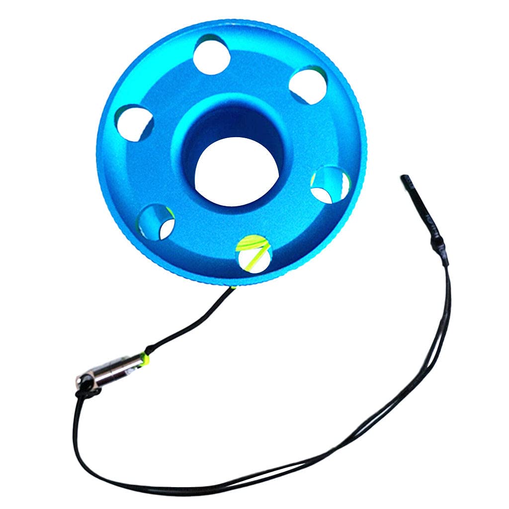 Sharplace Tauch-Fingerrolle, Mini-Tauchrolle mit Doppelkarabiner, Tauchschnurspule, 50 Meter langlebige Tauch-Fingerrolle, tragbares Gürtel-Tauchzubehör zum Schnorcheln, Tauchen, Angeln