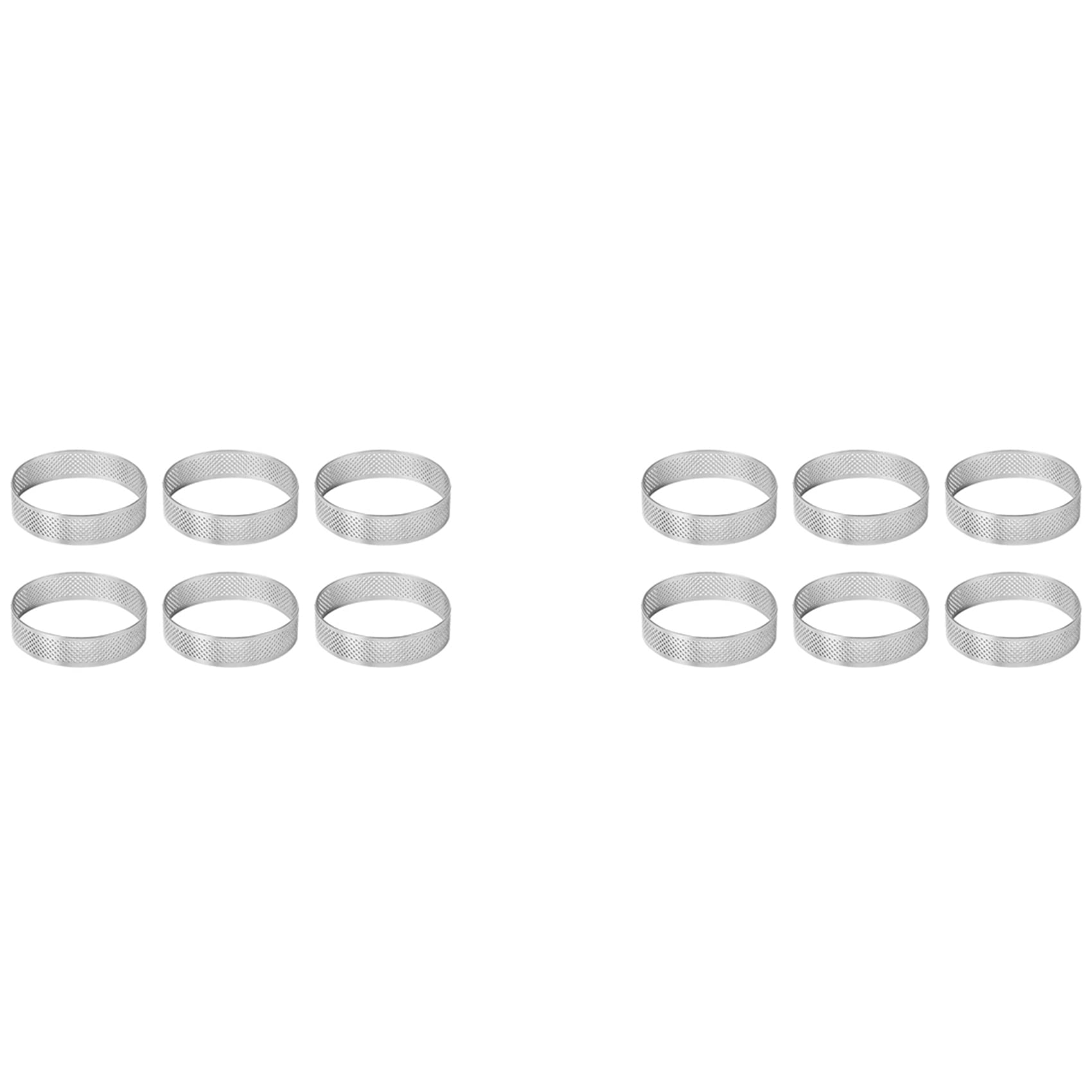 Hndhbfgrt Cake Ring Molds, 12Pcs Stainless Steel Porous Tart Ring, Perforated Pie Cake Ring Mold, Cake Mousse Ring with Holes 7cm