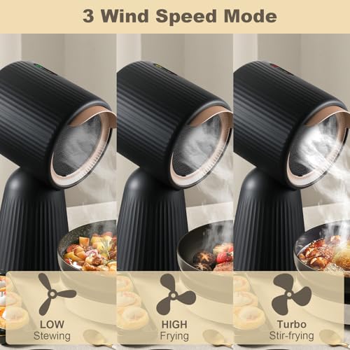 Image of Portable Range Hood, Desktop Range Hood w / 3 Wind Speed, One Button Control, Portable Kitchen Exhaust Fan with Detachable Filters, Kitchen Hood for Indoor BBQ, Hot Pot
