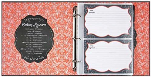 C.R. Gibson Recipe Book, Durable 3-Ring Binder, Holds 40 Recipe Cards Measuring 4" x 6", Book Measures 9" x 9.5" − Savory Eats Chalkboard