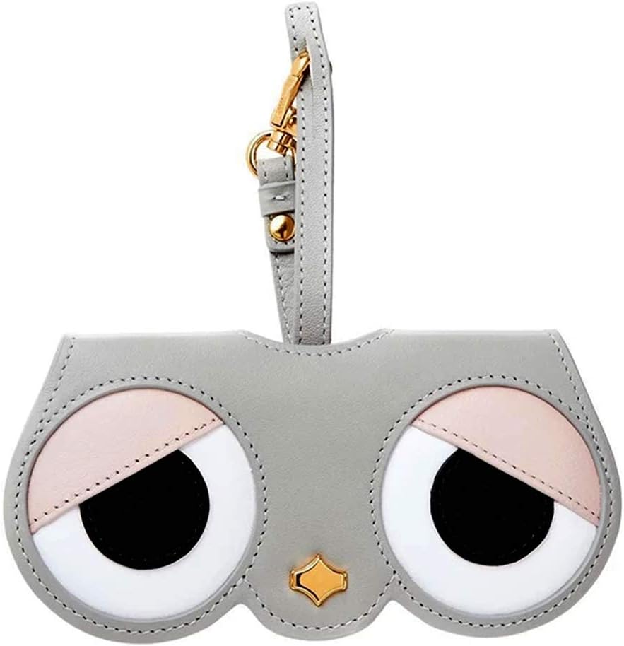 Poppow Women's Handmade Sunglasses Case, Cute Leather Eyeglasses Case Bag Keychain Charm Decoration Pendant Gift Accessory