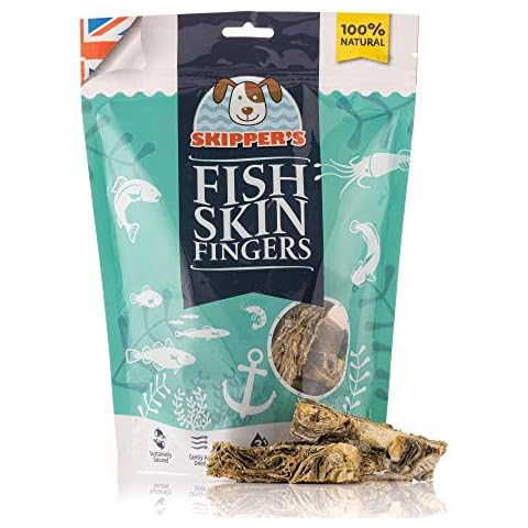 SKIPPER'S Fish Skin Jerky Fingers 250gm - Busting Plaque & Tartar - 100% Natural, Healthy, Low Fat & Grain Free Dog Treats and Chews Cover