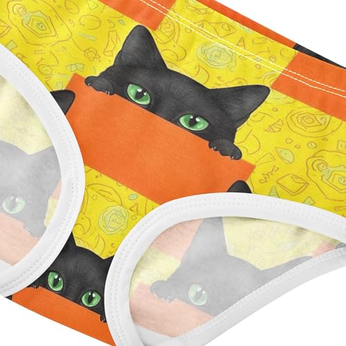 Black Cartoon Cats Orange Yellow Cute Panties Girl Toddler Girls Underwear Cotton Designer Briefs Undies Kids 2t4
