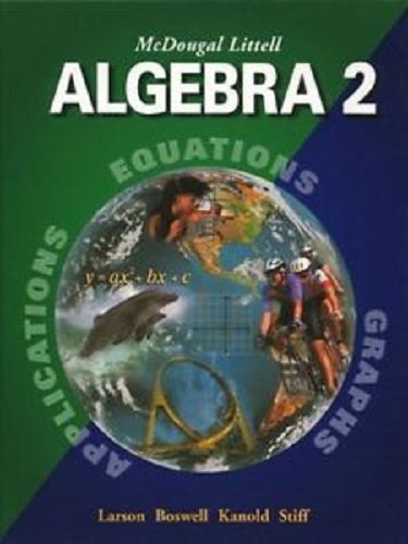 Algebra 2, Grade 10 Personal Student Tutor Windows Version: Mcdougal Littell High School Math (Larson Algebra 2001)      Diskette – September 14, 2000