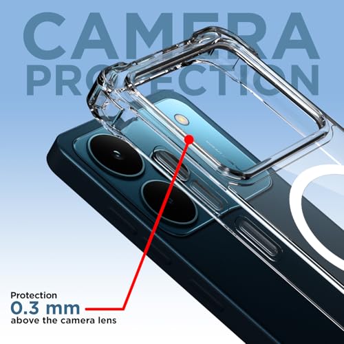 Image of Amazon Basics Back Cover for Realme P4 Pro 5G Mag-Safe Shockproof PC + TPU Protective Case Magnetic Support Bumper Case (Transparent Mag-Safe)