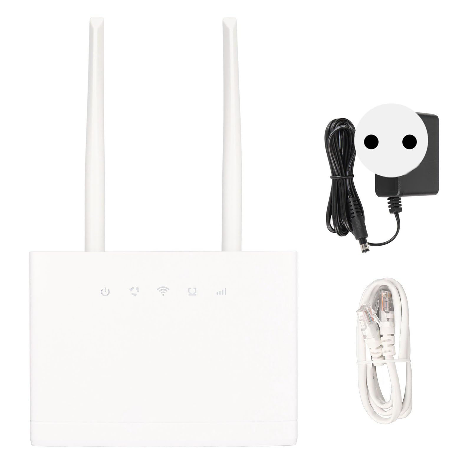 Generic 4G LTE CPE WIFI Router, ABS Obsługiwany 32 Użytkowników 4G Modem Sygnał Sygnał Biała 2 Zewnętrzne Anteny 5DBI 100-240 V dla Telefonu Komórkowego (wtyczka UE)
