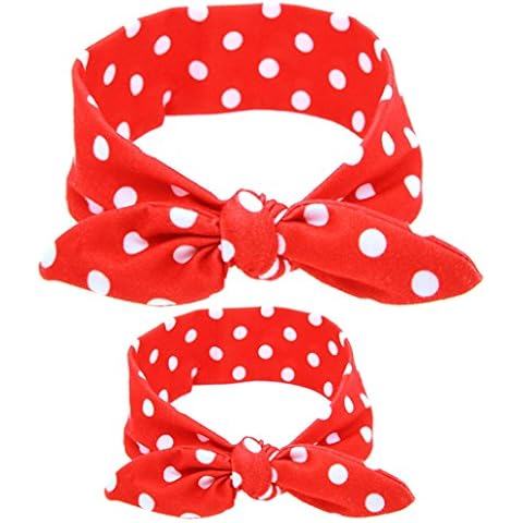 Comfysail Mother and Baby Girls Headband Hairband Toddler Kids Bunny Rabbit Ears Bow Knot Elastic Headdress Set Cover