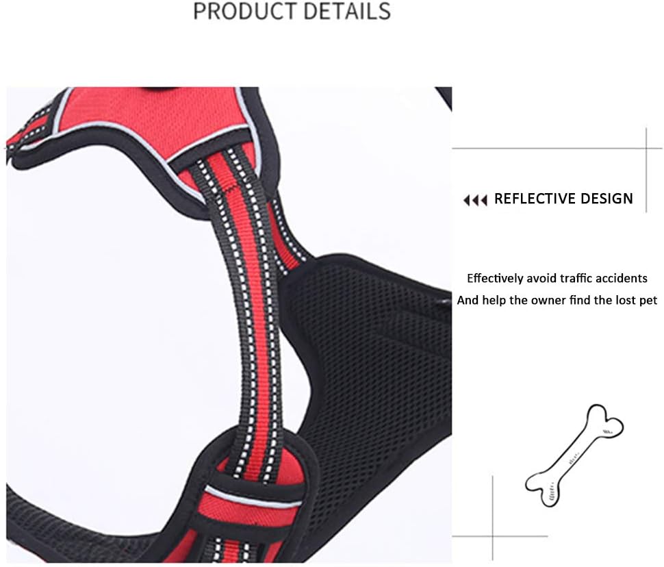 Dog's Pull-Free Harness Pet Chest Strap Reflective Breathable and Durable Easy-to-Control Handle Walking Training and Running C S (B Small)