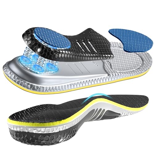 Heavy Duty Pain Relief Insoles, 230+ lbs, Arch Support, Flat Feet Orthotic Insert for Plantar Fasciitis, Flat Feet, Pronation and Heel Pain(US Men 11-11.5)