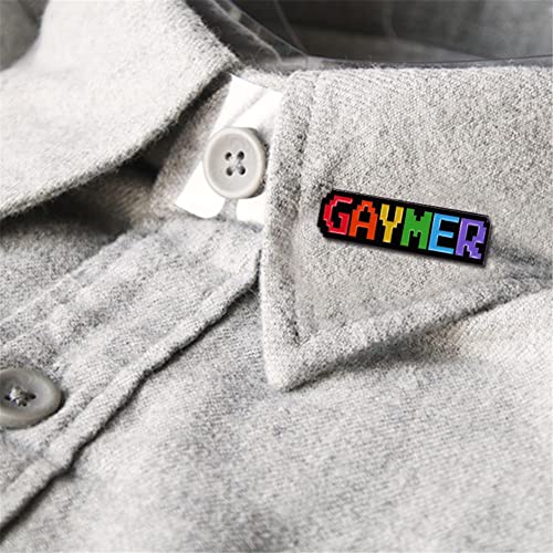 Image of Gaymer Enamel Pin LGBTQ Pride Gay Rainbow Lapel Pins Backpacks Brooches on Clothes Brooch Jewelry for Backpacks Badges Hats Bags for Women Girls Kids Gift Accessories