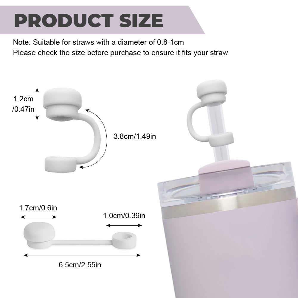 10 PCS Tapas de Pajitas para Stanley Cup,Cubierta de Pajita de Silicona,HMCEY Straw Cover,Tapón Pajita Botella Prueba de Polvo,Protector de Pajitas de Polvo Reutilizables para Reemplazar, Proteger