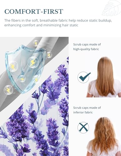 Image of Scrub Caps for Women with Buttons, Classic Surgical Caps | Double-Sided Printed, Adjustable,Long Hours, Sweatbands, Fabric Help Reduce Static Buildup