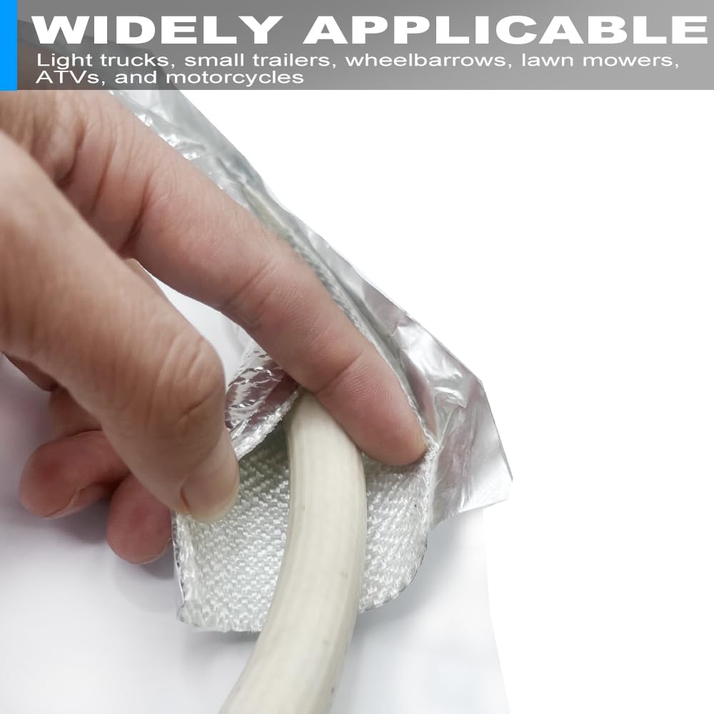 Fuel Line Sleeve 1/2" I.D. x 39" Self Adhesive Aluminum Heat Shield Heat-Resistant Fuel Line Protector Vapor Lock Insulation for Automotive and Marine Hoses, Wire, Exhaust