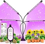 Lámpara de Plantas, Lámpara de Cultivo de Plantas Iluminación Hortícola,4 cabezas 80 LED, Luz para Plantas de 10 Niveles Regulable y 360°Ajuste con Función de Temporizador, para Jardinería Bonsai