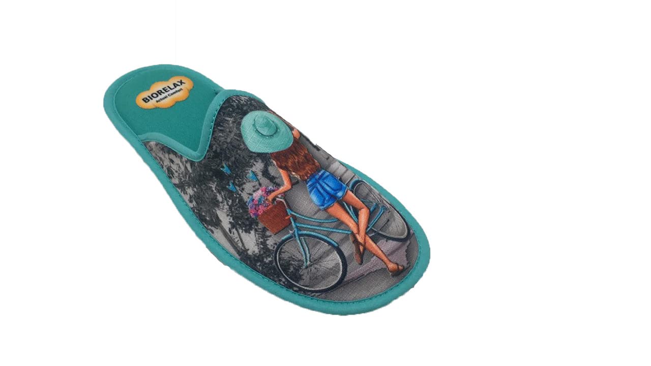 Zapatillas de Estar por casa/Mujer/Niña/Biorelax/Puntera Cerrada/Empeine: Lona/Suela: Goma/Talón Acolchado