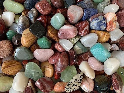 Image of 1 /2 LB Assorted Tumbled Stones, Polished Natural Assorted Gemstone, Assorted Healing Crystals (Assorted)