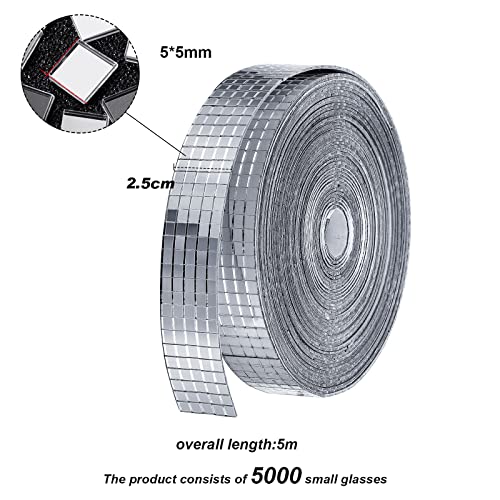 Espejos autoadhesivos mini con reflejo brillante para decoración de bolas disco 3