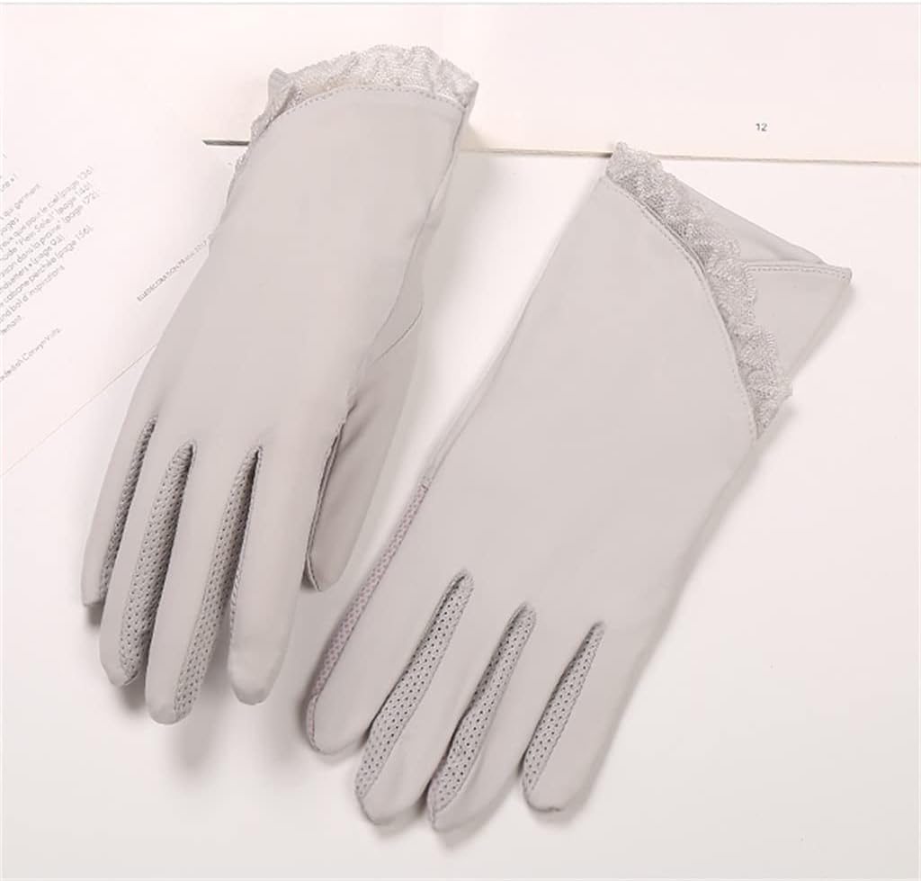 Driving and Cycling Outdoor Sports Sunshade Touch Screen Women's Ice Silk Season Thin Gloves