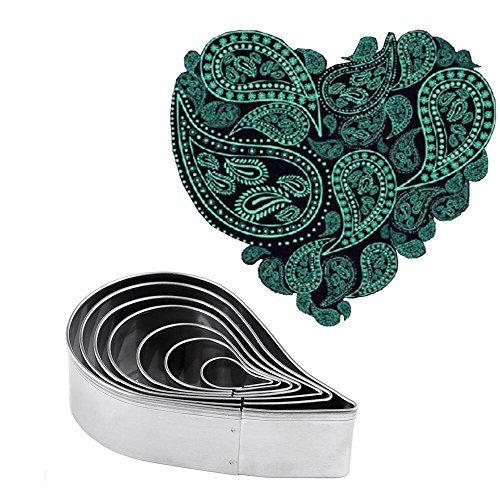 Plain Paisley Pattern Cutter Set Fondant Molds for Gum paste Sugarcraft Cake Decorating Stainless Steel,7pcs