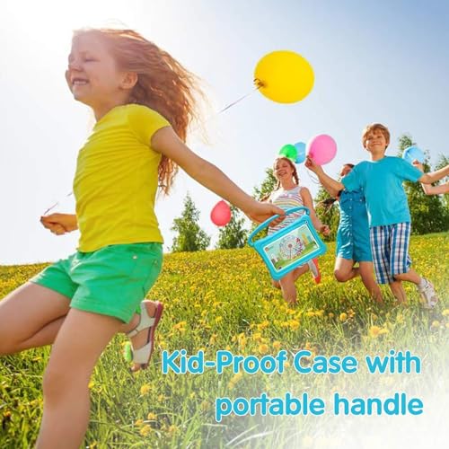 zcobro Kinder Tablet 7 Zoll Kids Tablet für Kinder mit Schutzhülle 2GB+32GB mit Quad Core IPS Dual Kamera Bluetooth Kindersicherung Kleinkind Kindertablet mit WiFi für Junge mädchen (Blau)