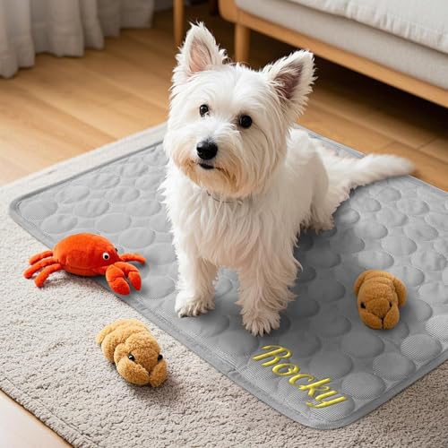 NIBESSER Kühlmatte für Hunde Personalisiert Selbst Kühlende Hundematte rutschfest Hundematte mit Name Stickerei Tragbar Kühldecke für Hunde Katzen