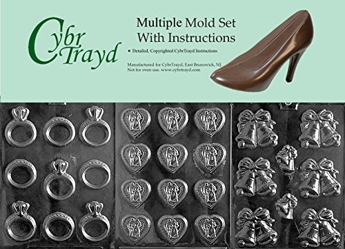 chocolate mold wedding - Cybrtrayd 3-Piece Wedding Chocolate Molds