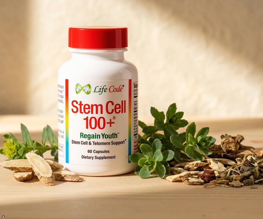 Stem Cell 100+: Multi-Pathway Anti-Aging & Rejuvenation Supplement Supports Stem Cells, Telomeres, Longevity Genes, Vascular Circulation, Neural Function, Autophagy, and More