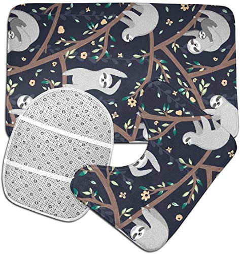 RedBeans Anti-Rutsch-Badvorleger, 3-teilig, Flanell-Badezimmerteppich, süßes Faultier-Badezimmer-Set, inkl. weicher… – Bild 5