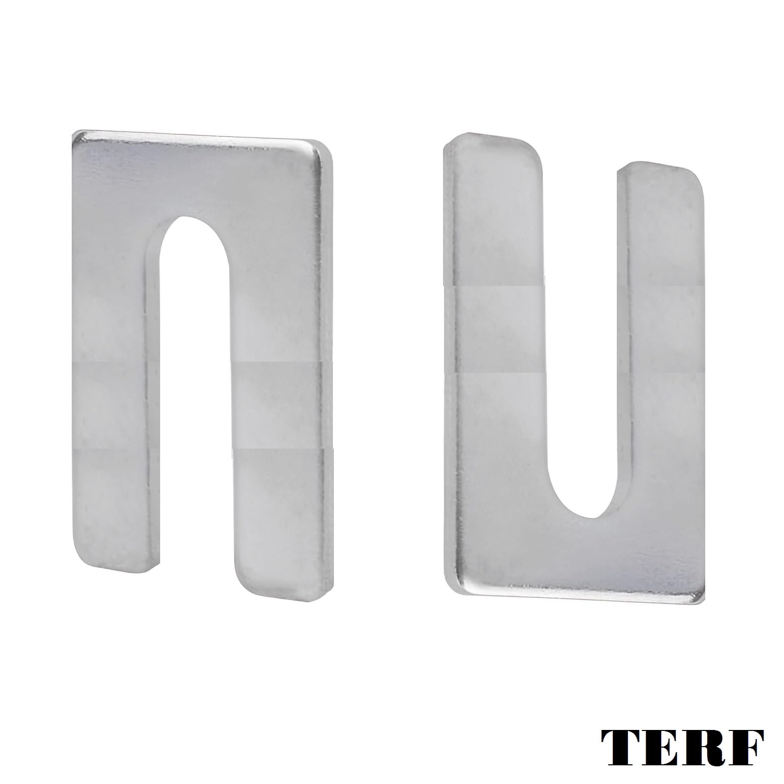 TERF 50 mm x 100 mm x 1 mm ranuras 14 mm acero galvanizado espaciadores metal alineación guardabarros cuña U arandela plana 1 mm paquete 4